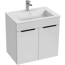 Jika Cube Badezimmerschrank mit Waschbecken 65x62,2x43 cm weiß H4536011763001