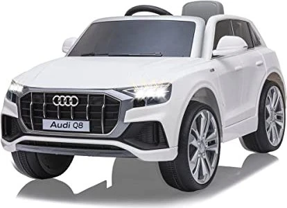 Ride-on Audi Q8, Kinderfahrzeug weiß, 12V