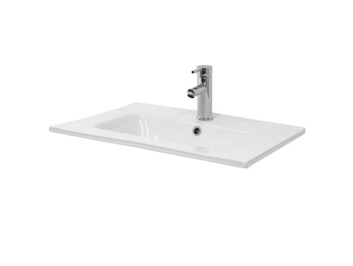 Ml-Design Waschbecken, Weiß, Keramik, 61x16.5x46 cm, Badezimmer, Waschbecken & Armaturen, Waschbecken