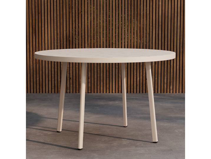 Table repas jardin Lauti aluminium thermolaqué Ø 120cm Beige