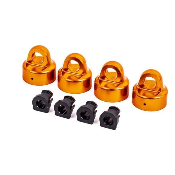 Traxxas gtx dämpfer-kappen alu orange eloxiert + spacer (je 4) für sledge (TRX9664T)