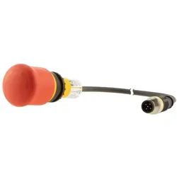 Eaton 191005 NOT-HALT-/NOT-AUS-Taste, Pilzform, 38 mm, Drehentriegelung, 2 Ö, Kabel (schwarz) mit M12A-Stecker, 5-polig, 0.2 m C22-PVT-K02-P10