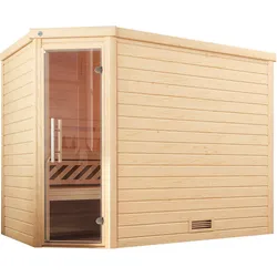 Weka Premium Massivholzsauna Turku 3 - 9,0 kW BioAktiv-Kombiofen BioS inkl. Steuerung - Ganzglastür