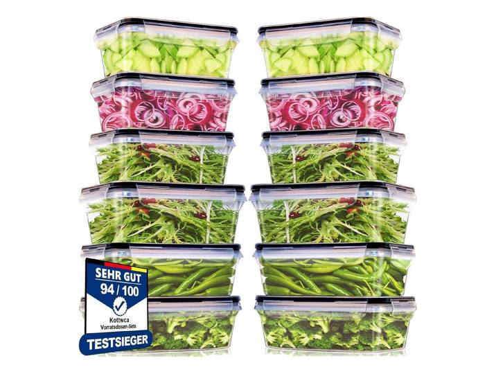 LuxusKollektion Frischhaltedose Frischhaltedosen 12er 6x1l 6x1,5l BPA 12 Große Kapazität Set, Kunststoff