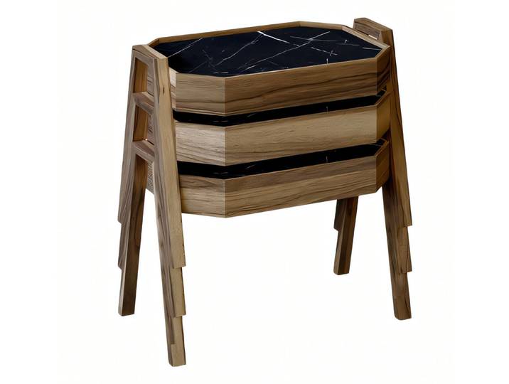 Xlmoebel Satztisch XLMOEBEL schwarzes Holz Couchtisch-Set modern und elegant (Set, 3-teilig), Made in Europa