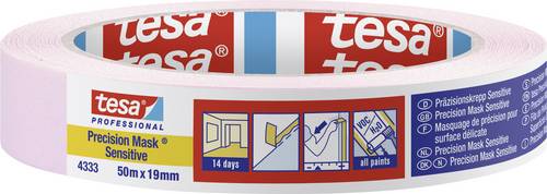 Tesa PRECISION SENSITIVE 04333-00017-02 Kreppband Präzisionskrepp Hellrosa (L x B) 50m x 19mm 1St.