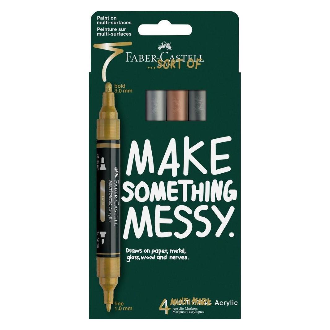 Faber-Castell Filzstift 2 Spitzen Multi Marker Metallic 4er Set (4x) (186004)