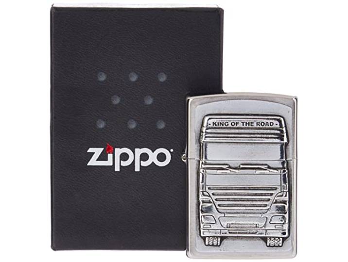 Zippo Aansteker 1300176 King of The Road embleem benzine-aansteker, messing