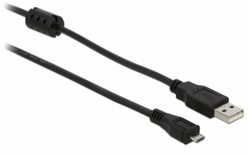 Delock USB-Kabel USB 2.0 USB-A Stecker, USB-Micro-B Stecker 2.00m Schwarz 82335