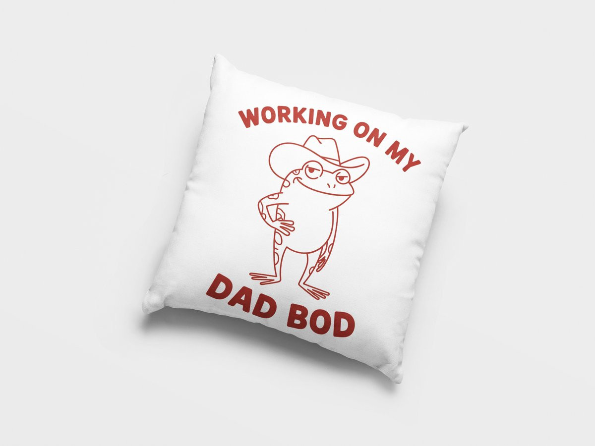 Grappig Vader Buik Kikker Kussen - Humoristisch Cadeau voor Volwassenen