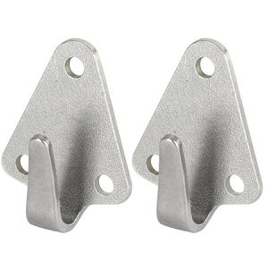 Kerbl Planenhaken 37609/2, Hakenplatte, für Abdecknetze und Planen, aus Metall, 2 Stück