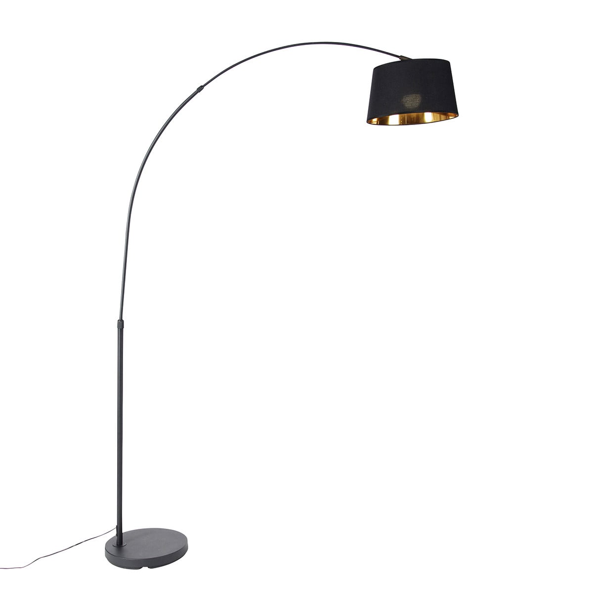 Qazqa Arc Basic Smart booglamp zwart en goud met wifi en afstandsbediening