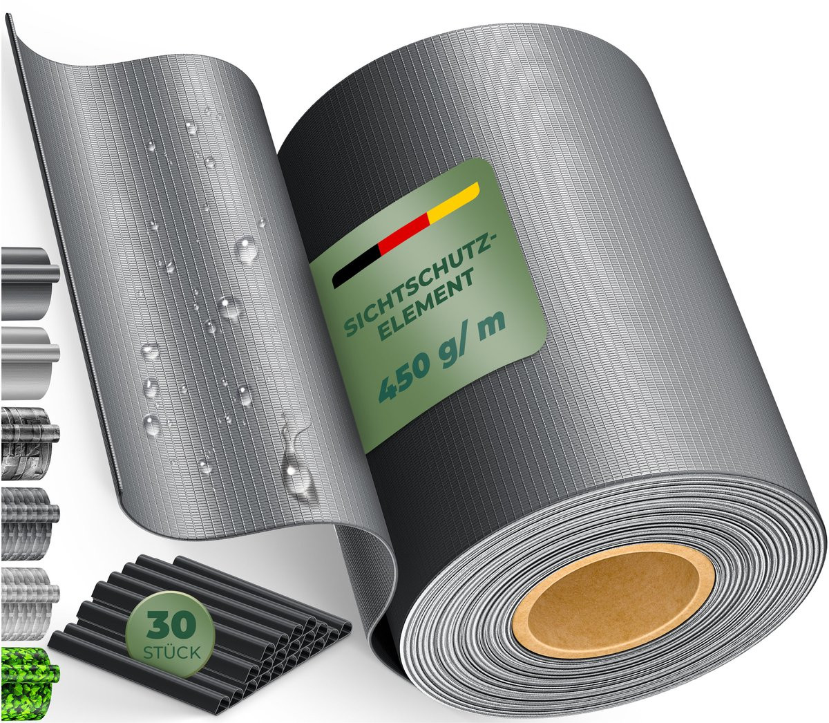 KESSER PVC jaloezieën strip privacy roll voor omheining, Antraciet, 35 m