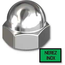 Hutmutter, DIN 1587, M6, Edelstahl A2, 500 Stk.
