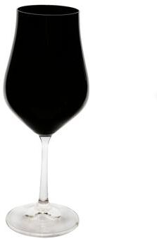 Classic Touch Set of 6 Black Water Glasses with Clear Stem