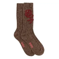 Essentiel Antwerp für Damen. KLOVER Klover Socken mit Stickerei, braun (OSFA), Beige, Lässig, Heimtextilien, Wolle