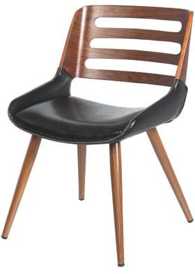 npd furniture and more NPD Furniture Shelton Brown and Black Faux Wood Metal Side Chair