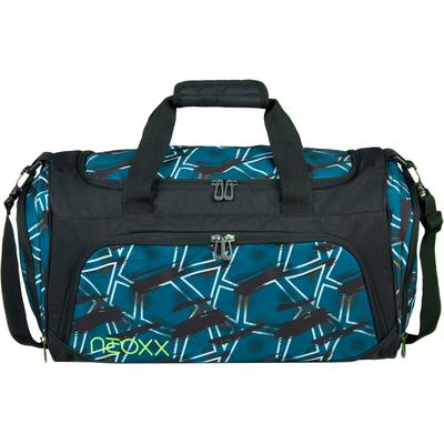 Sporttasche NEOXX "Move", Kinder, Gr. B/H/T: 43cm x 26cm x 24cm, blau (flash yourself), Polyester, Taschen Sporttasche, teilweise aus recyceltem Material