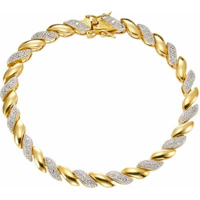 Armband FIRETTI "Schmuck Geschenk Silber 925 Armschmuck Armkette", silber (silber, 925, goldfarben), Armbänder, Damen, 19cm, Diamanten Silber 925 (Sterlingsilber), Diamanten, Silber 925 (Sterlingsilber), Armband, mit Diamanten