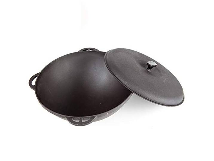 Kasan Asia, Kazan, 40 cm, 12 Liter aus Gusseisen, Wok, Kochtopf, inklusive Gusseisen Deckel