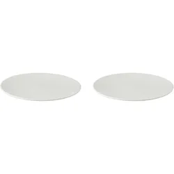 2 x palmer White Delight Teller flach im Set, Porzellan, Ø  25 cm, weiß glänzend, randlos, moderne Form, spülmaschinenfest