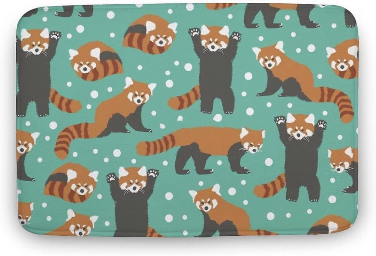 Rode Deurmat Panda met Antislip Bodem - 40 x 60 cm
