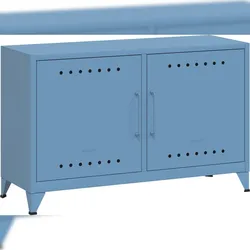 Bisley Fern Cabby Sideboard aus Metall | Metallschrank im Retro-Instustrial Design in blau