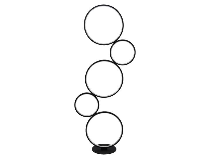 CIRQUE 5 flammes LED RING FLOOR LIGHT\, noir mat
