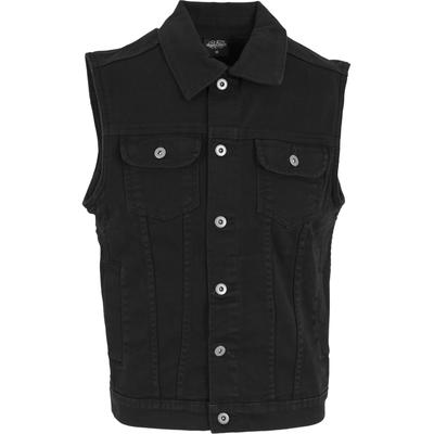 Jerseyweste URBAN CLASSICS "Urban Classics Herren Denim Vest", Herren, Gr. XL, schwarzschwarz, 100% Baumwolle, Westen
