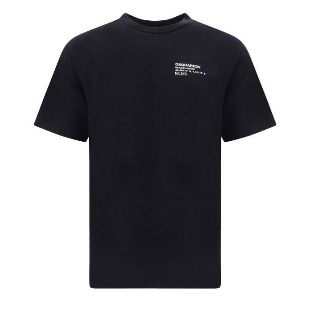 Dsquared2 Small Headquarters Logo Schwarzes T-shirt
