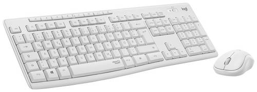 Logitech MK295 Kabellos Tastatur, Maus-Set Deutsch, QWERTZ Grauweiß