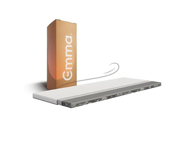 Emma Premium Plus Topper Kühlender Bezug 90x200 Kühlender Matratzentopper 9 cm Höhe Atmungsaktiv & Temperaturregulierend Waschbarer Bezug