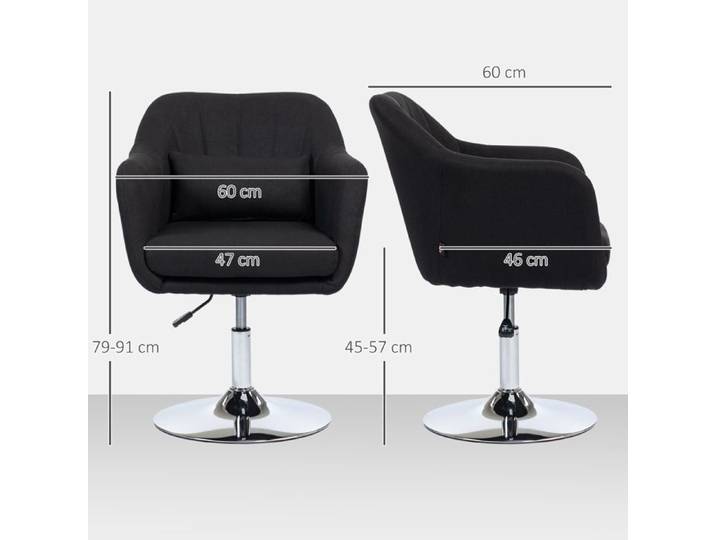 Fauteuil Lounge avec accoudoirs coussin lombaire rembourré Fauteuil relax avec structure métallique aspect lin réglable en haute