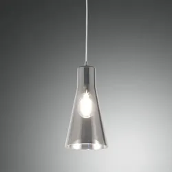 Dafne Mediterrane Glas-Pendelleuchte in zeitlosem Design in Rauchgrau von Fabas Luce