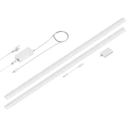 ledscom.de Smarte LED Unterbauleuchte SIRIS weiß matt, WLAN-Controller flach, Smart-Home, Alexa-fähig 114cm, je 1261lm, warmweiß, 2er Set