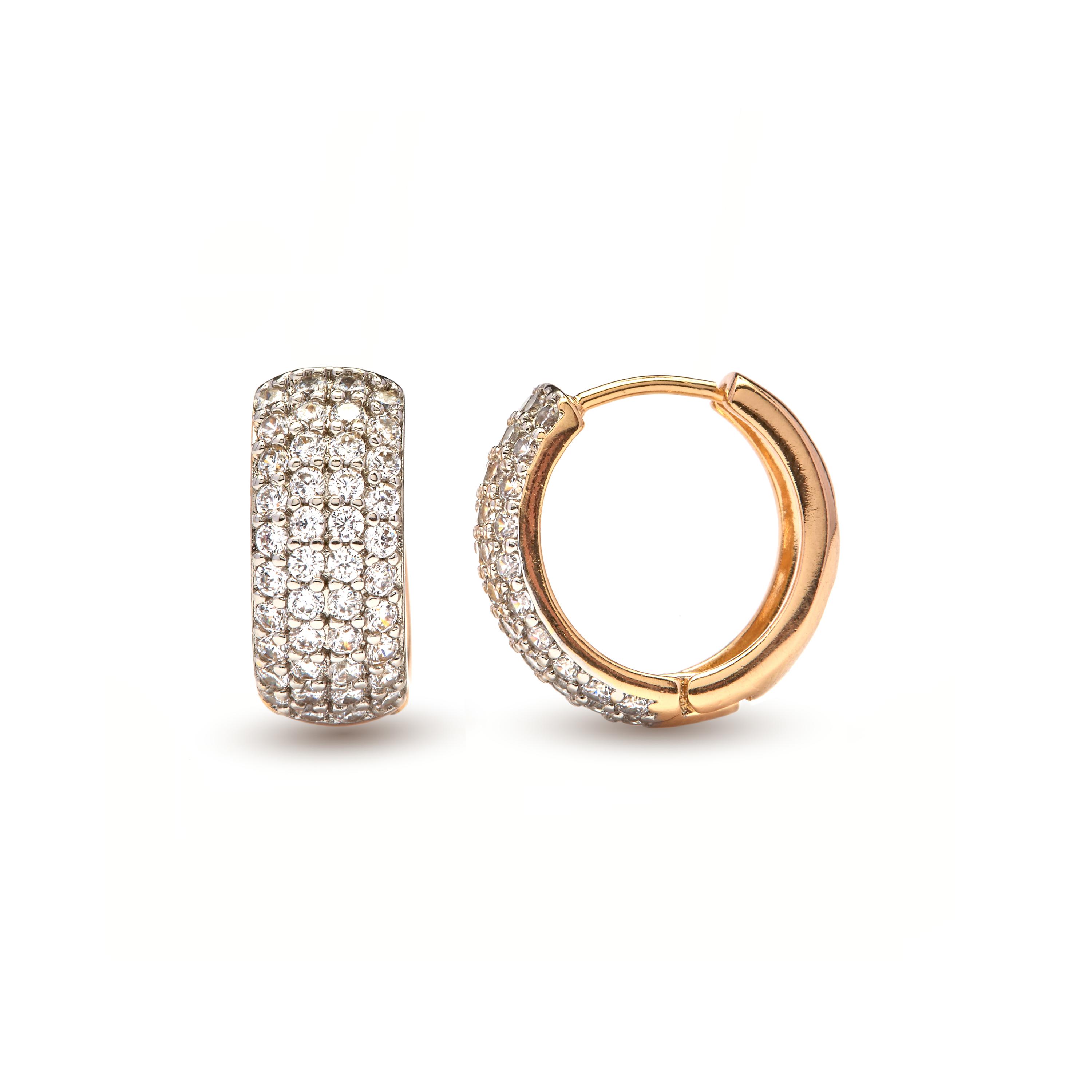 Luxenter Ohrringe mit Brillanz-Zirkonia, 18 Karat Gelbgold-Finish – Saniko