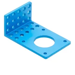 Makeblock Winkelhalterung 42BYG, NEMA 17, 25x Ø 4 mm Raster, Ø 22 mm Motorbohrung, Aluminium