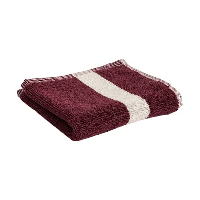 HAY Stripe handdoek Bordeaux, 30 x 30 cm