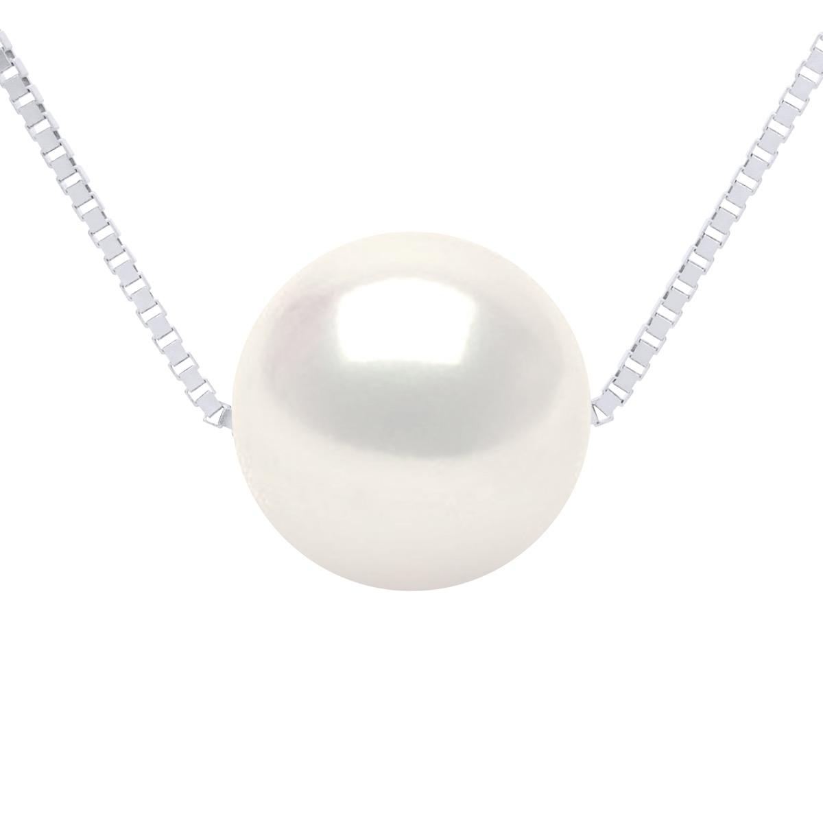 Halskette, echte Süßwasser-Zuchtperle, rund, rund, 9–10 mm