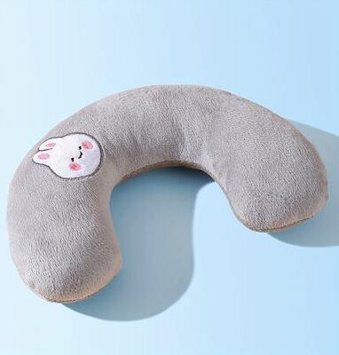 Market Central Comfort U Shaped Dog Pillow Plush Pet Sleeping Cushion For Neck Support gray