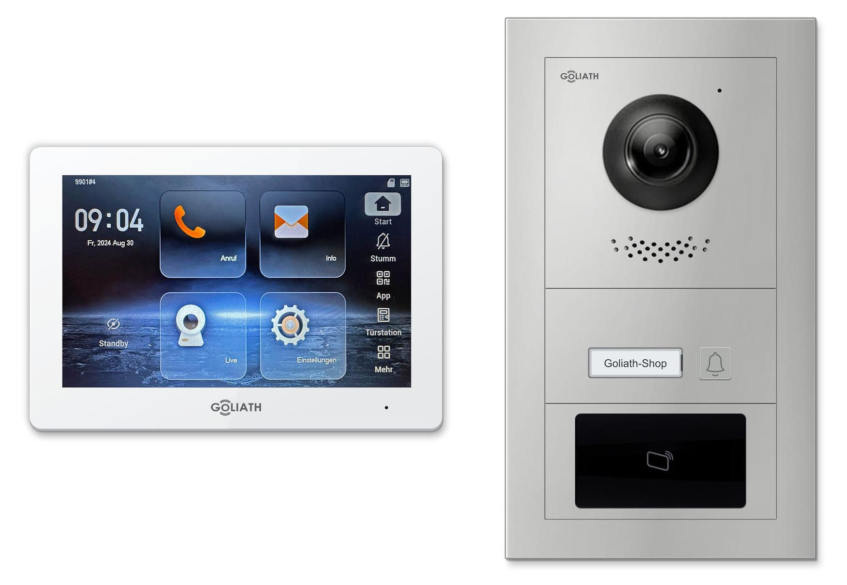 Goliath Premium IP GL-IPH115.2 Video-Türsprechanlage, 1 Familie, 1× 7 Zoll Weiß, Silber, Aufputz
