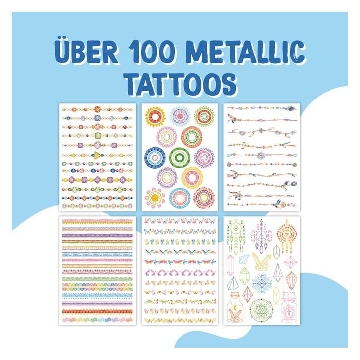 Papierdrachen Metallic Tattoos - Schmuckelemente (PAPD-TM010)