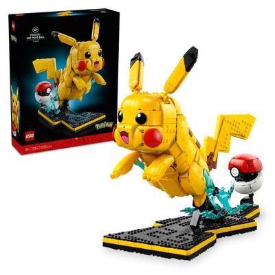 Konstruktionsspielsteine LEGO "Pikachu und Pokéball (72152), LEGO Pokémon", gelb (bunt), Spielbausteine, Kunststoff