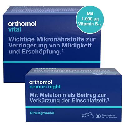 Orthomol Vital Trinkfläschchen/Kapseln Kombipack. + nemuri night Direktgranulat 1 St Set