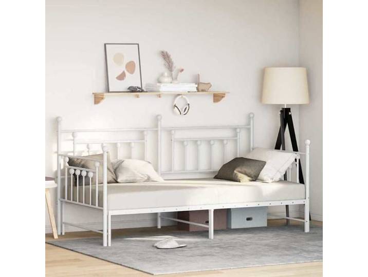Soldes Flottants Lit simple 90x190cm Structure de lit classique de jour Blanc 90x190cm Acier