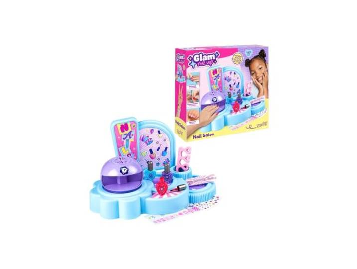 Smoby Glam Nagelstudio. Manikürestudio mit Nageltrockner, 3 abziehbaren Nagellacken, Stickern und Accessoires. Ab 6 Jahren.