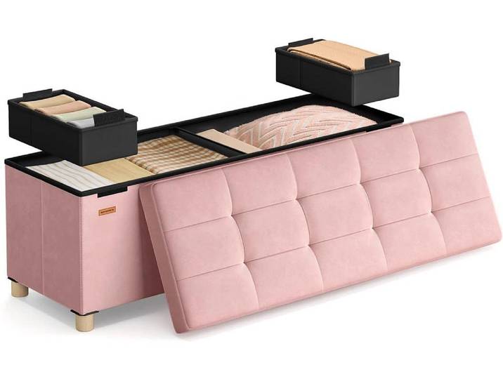 Sitztruhe SONGMICS Ottomane , rosa, Sitzbänke, Sitztruhe