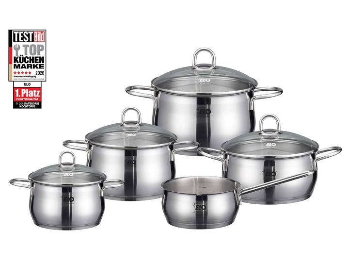 Topf-Set ELO Platin , silber (edelstahlfarben), Töpfe, Topf-Set, Induktion