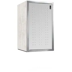 Paul Wolff Mülltonnenbox SILENT 241-Sichtbeton-Weißaluminium-Edelstahl-Türanschlag links