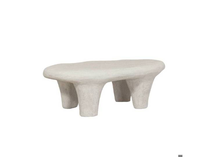 Table basse blanche en bois effet béton Danaé